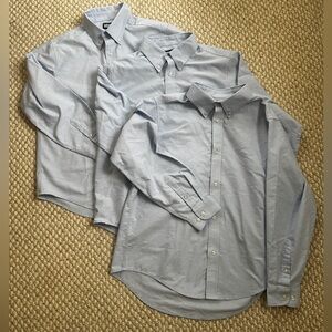 3 Lands’ End uniform long sleeve blue Oxford button down shirts sz 14H Husky